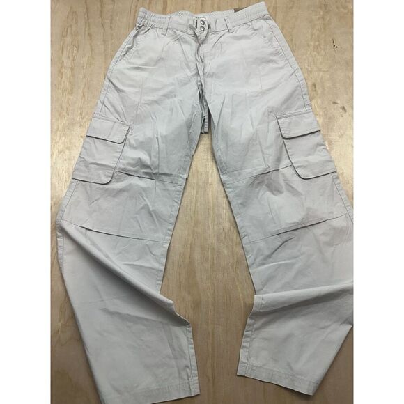 Pacsun Mid Rise Puddle Elastic Waist Cargo Pants Sz S Gray NWTs Full Length - Picture 1 of 5
